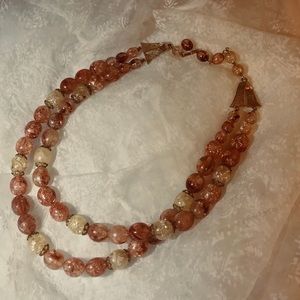 Vintage Coral Bead Necklace-Formal OR Business